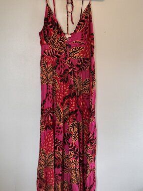 Sincerely Jules Floral Jumpsuit – Pink Tropical Print | Size XL - HS0323